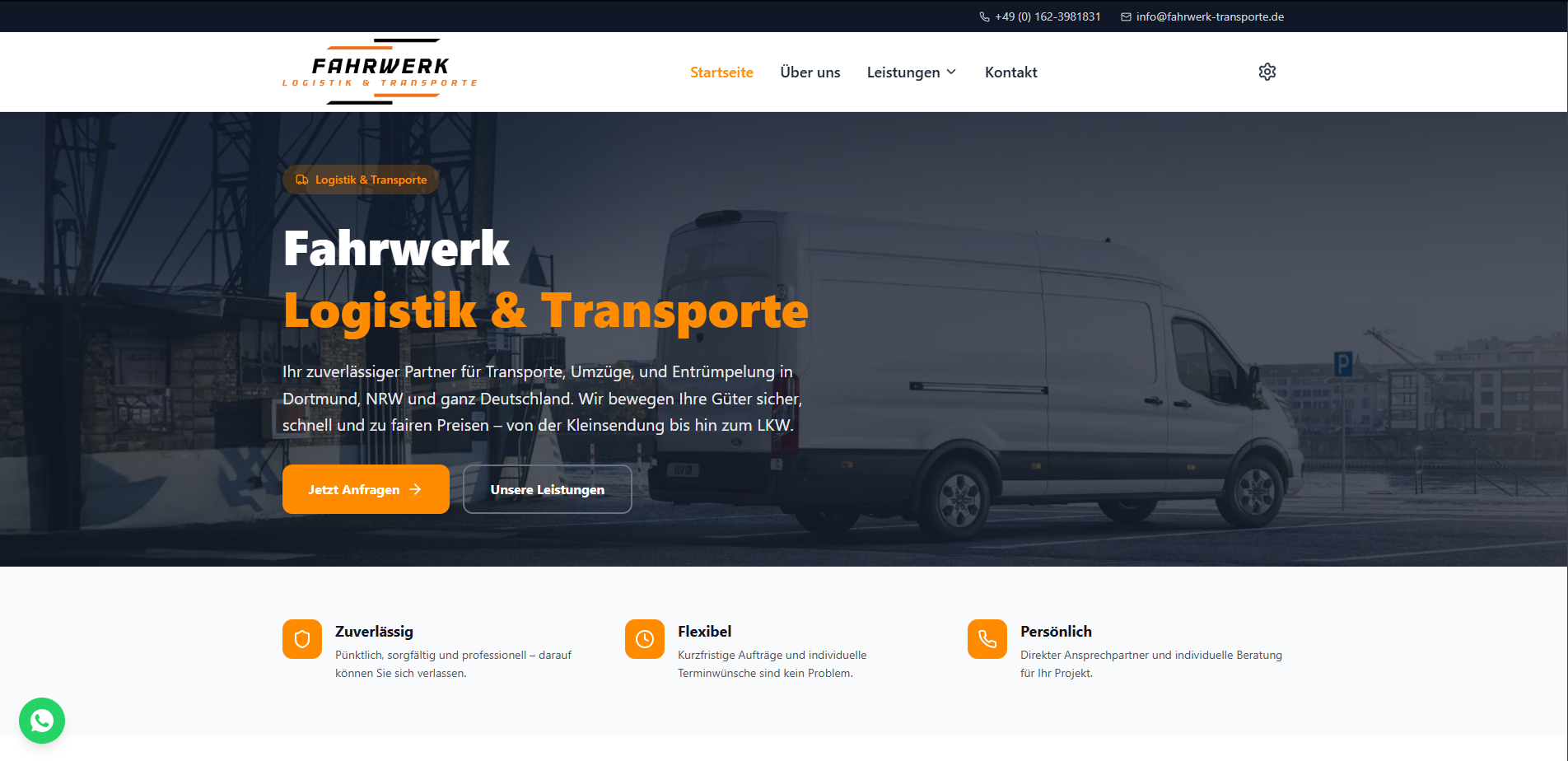 Screenshot von Fahrwerk Logistik & Transporte